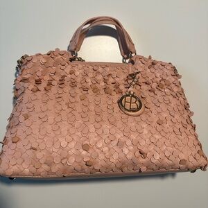 henri bendel Leather ruffled pink purse New W/o Tags